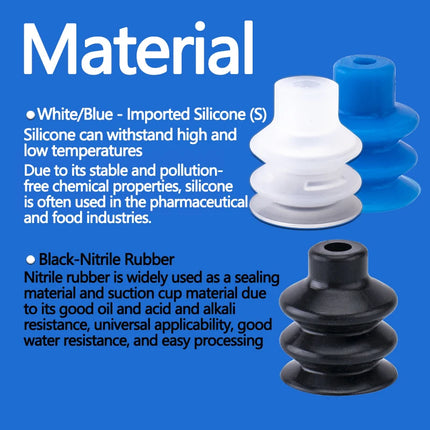 5Pcs FG Series Corrugated vacuum suction cup Imported silicone and nitrile rubber materials FG-3/7/9/12/14