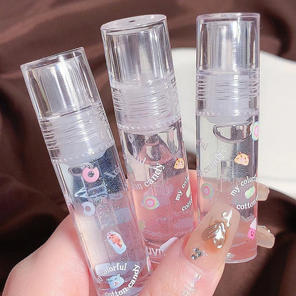 1/3Pcs Clear Water Light Lip Glaze Moisturizer Color Changing Lip Oil Jelly Mirror Lipsticks Transparent Glitter Lip Gloss Set