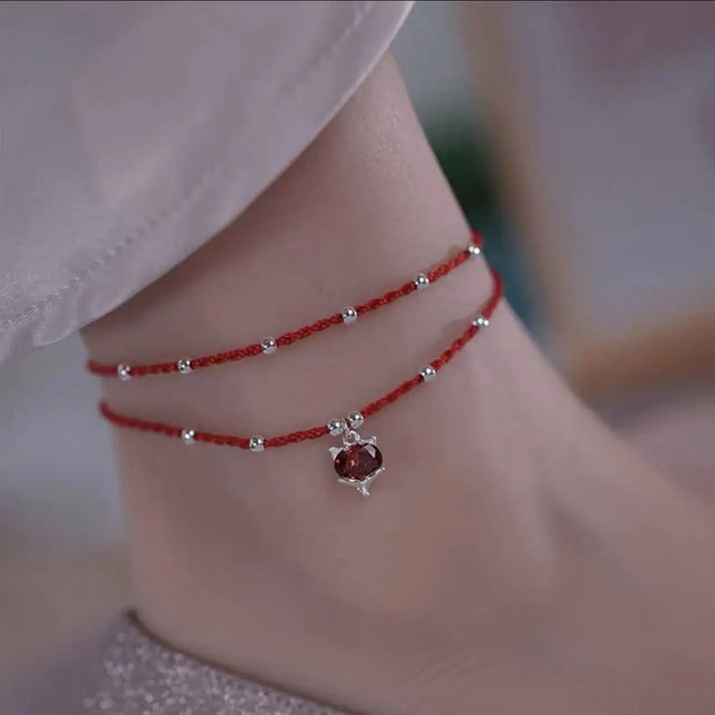 PANJBJ 925 Silver Color Mosubi Zircon Anklet For Women Girl Simplicity Retro Exquisite Jewelry Birthday Gift Dropshipping