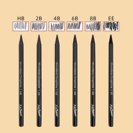Wood Free Graphite Sketching Carbon Pencil Set for Art Students Drawing Charcoal Pencil Solid Wholesale