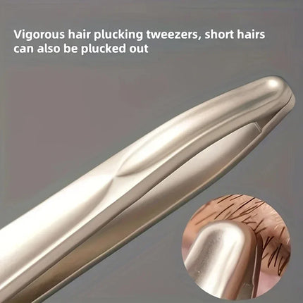 1pc Premium Round Head Tweezers for Eyebrow & Facial Hair Removal Seamless Clips, Short Hair Precision Easy Combing for Eyebrows