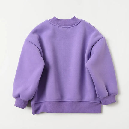 Children All-in-one Plush Sweater 3-8 Year Old Girl Cartoon Warm Pullover Boys Autumn and Winter Fashion Printed Sports Top