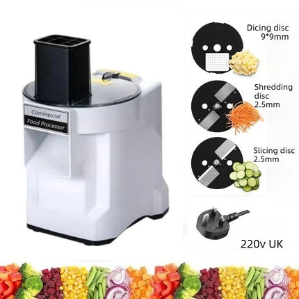 Commercial Dicing Machine K8600 White 3-in-1 Multi-Function Electric Cutter Strips Shreds Slices Dice Radish Potato Vegetables