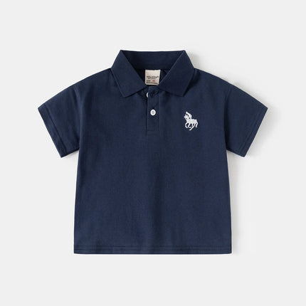 2026 Short Sleeve Summer Boy's Polo Shirt Children Tops Wear 90-130 CM Kids Tees Soft Boys Costumes 4-6Y
