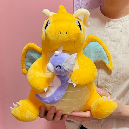 Pokemon Peluches Pikachu Plush Charizard Dragonite Holding Dratini Stuffed Doll Tyranitar Cute version Anime Peluche Toys Gifts