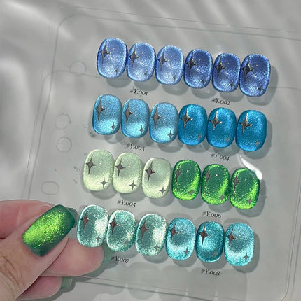 10ML 1-10PCS Hot Selling Blue Nails Glass Bead Whitening Deep Blue Magnet Cat Eye Nail Polish Gel French Tip Nails Nail Supplies