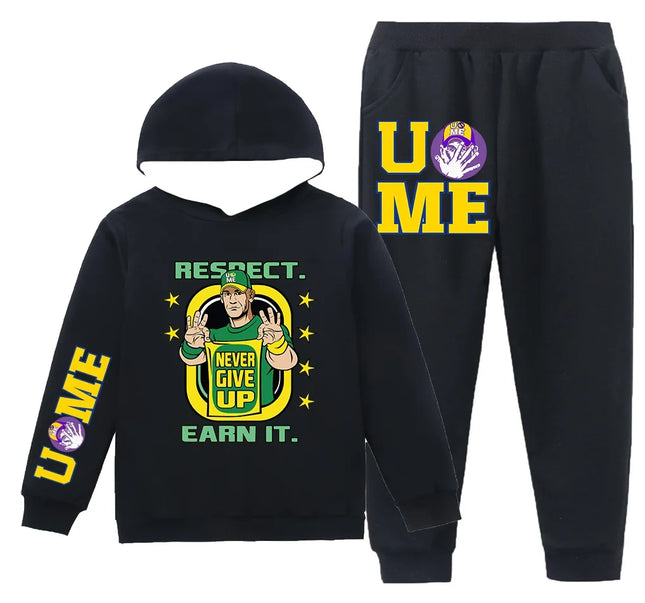 John Cena Double-Sided Printing Hoodie Set Spring Autumn Men Long Sleeve Coats Suit Boys UC ME Sweatshirt