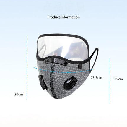 Men's Cycle-Ready Face Mask with Active Carbon Filters and Dust Goggles