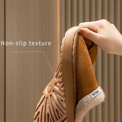 Autumn and Winter Slippers Women's Indoor Home Comfortable Fashion All-match Plush Warm Slippers Unisex Home Shoes for Winter