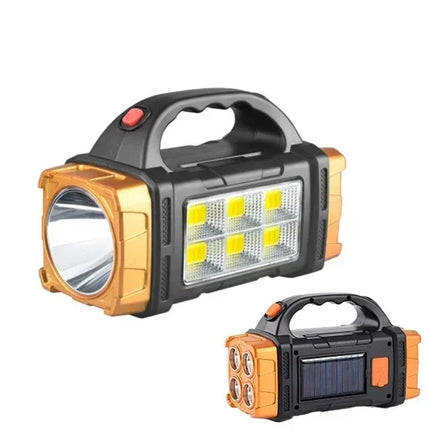 Portable Powerful USB Rechargeable Flashlights Solar LED Light With COB Work Light 4 Gear Charge Mobile Phone Camping Lamps
