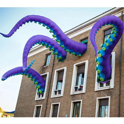 Halloween Inflatable Octopus Tentacle Giant Purple Tentacle With Blower LED For Outdoor Events Commercial Stage Roof Party