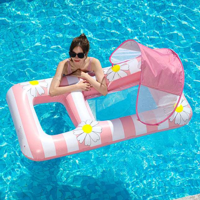 1PC Set of Striped Pool Floats  Inflatable Pool Floaties Raftst Floating Chair Water Floaties for Swimming Pool