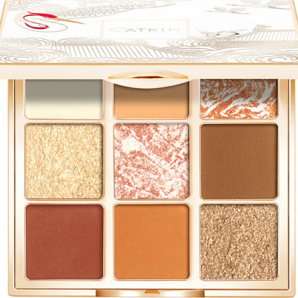 CATKIN Eyeshadow Palette Makeup, Matte Shimmer 9 Colors, Highly Pigmented, Creamy Texture Natural Bronze Neutral