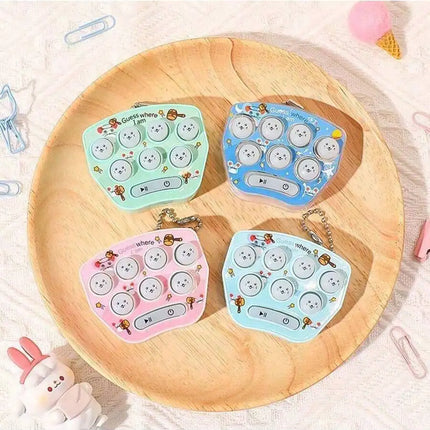 Whac-A-Mole Mini Handheld Game Console Cartoon Electronic Glowing Finger Training Stress Relief Toy Mini Keychain Mini Car Penda