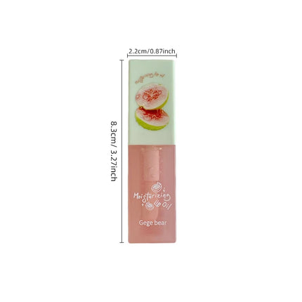 Guava Hydrating Lip Balm and Lip Oil Set Gege Bear Light Moisturizing Soothing and Tender Lips for Winter Use