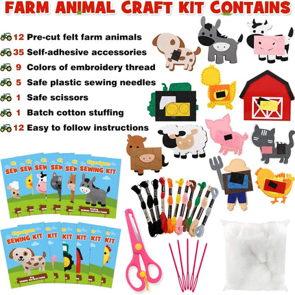Farm Animals Sewing Kit Felt DIY / Kit Couture Animaux Ferme Feutre