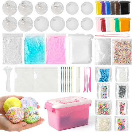 1373Pcs Diy Stress Ball Making Kit Assemble Squishy Sensory Filler Beads Stress Ball Craft for Back To School Party Game