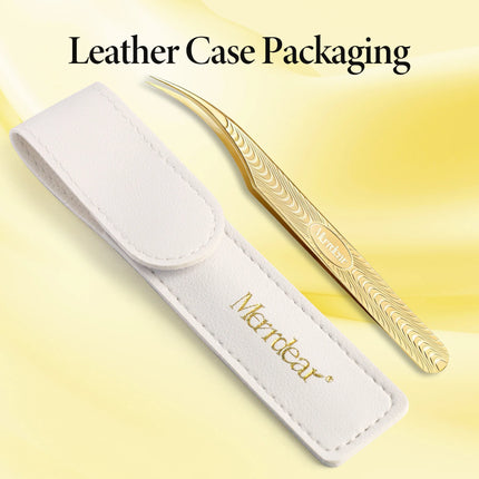 Merrdear Anti-Static Eyelash Tweezers Professional High Precision Volume Extension Stainless Steel Anti-slip Makeup Tool