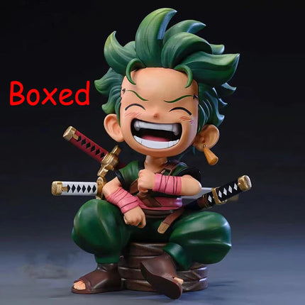 13cm Anime One Piece Action Figures Q Version Sitting Boxed Figurines Doll Luffy Zoro Sanji Trendy Car Ornaments Gifts Toys