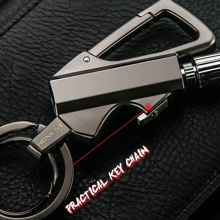 Outdoor multifunctional portable match keychain, fuel lighter, metal, camping ignition tool, men's gadget