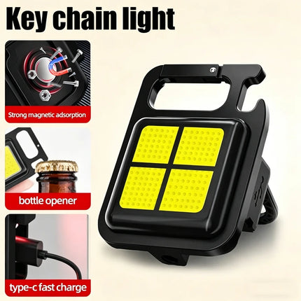 Portable USB Rechargeable COB Work Light Car Detailing Inspection Light Magnetic LED Flashlight Hanging Lamp Camping Torch