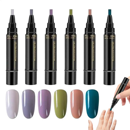 Summer Neon Gel Nail Polishs Pen Long Lasting Pure Color Nail Gel Nail Arts Marker Manicure Pen Nail Polishs Base Top Coat Gel