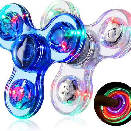 LED Light Fidget Spinner Finger Toy Hand Spinner Glow in Dark Stress Reduction and Anxiety Relief for Children
