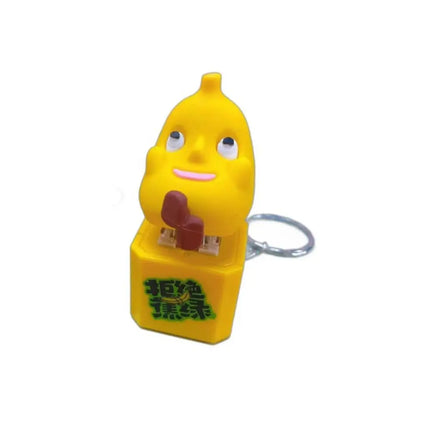 Yellow Chick Wooden Fish Keyboard Keychain Electronic Wooden Fish Mechanical Keyboard Keychain Merit +1 Axle Tester