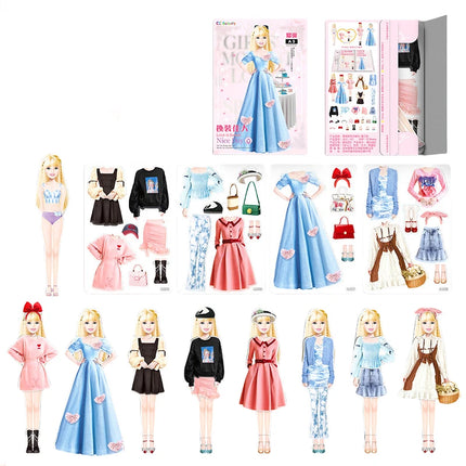 Princess Dress Up Toys Preschool Learning Toys Magnetic Dress Up Set Magnet People Clothes Cultivate Aesthetics for Girls Boys