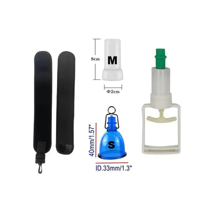 Vacuum Penis Pump Extender Kit Silicone Sleeve And Plastic Cup With Belt For Physical Traction Training