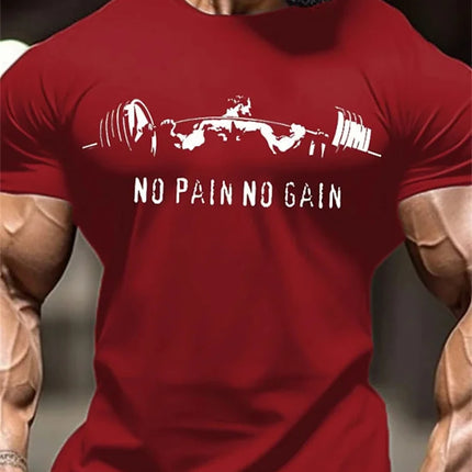 New Men's Fitness T-Shirt Fierce Gym Sports Short-Sleeved Top Quick-Dry Round Neck T-Shirt Fitness Competition Training Clothes