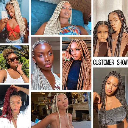 X-TRESS Synthetic Pre Stretched Braiding Hair Easy To Make Senegalese Box Braid Darker Wine Natural Soft EZ Braids Hair Bundles