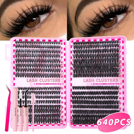 640/600/256/192PCS Large-Capacity Colored 30D 40D 50D & 80D Fluffy Eyelashes – Soft Volume, Natural Look, Waterproof Lightweight