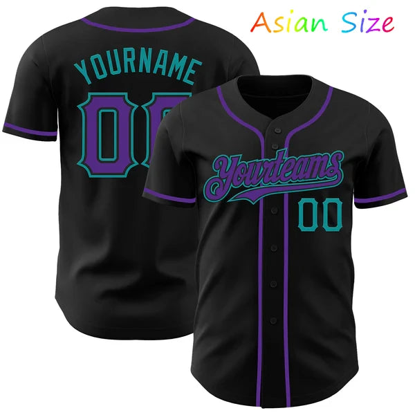 Classic Button Down Baseball Jersey Customized Team Name Number Black Baseball Shirt For Men Women Casual Hip Hop Streetwear Top