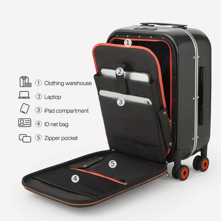 Mixi New Innovative Design Suitcase Carry On Hardside Rolling Luggage PC Spinner Wheels Trolley Case Aluminum Frame