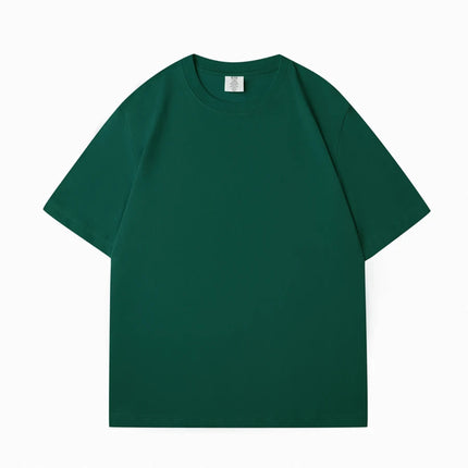 WAVLATII New Women Solid Cotton T Shirts Female Dark Green Oversized Casual Soft Tees Unisex Short Sleeve Summer Tops