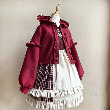 Korean Sweet Kawaii Lolita Fungus Hoodie Cardigans Loose Long Sleeve Sweater Mujer Y2k Street Thicked Warm Woolen Coat Autumn