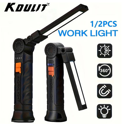 Multifunctional Folding Work Light Portable Rechargeable Flashlight Hook Magnetic Camping Light Outdoor Car Repair Emergency