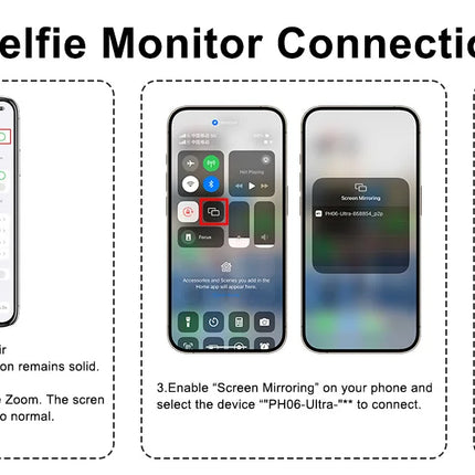 Magnetic Vlog Selfie Monitor Screen for iPhone 15 16 17 Pro Max Wireless Back Camera Display Touch Screen Zoom Shutter Control