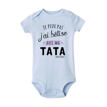 I Can't I Messed Up with My Favorite Aunt Printed Baby Bodysuit Funny Newborn Romper Infant Short Sleeve Jumpsuit Babies Clothes