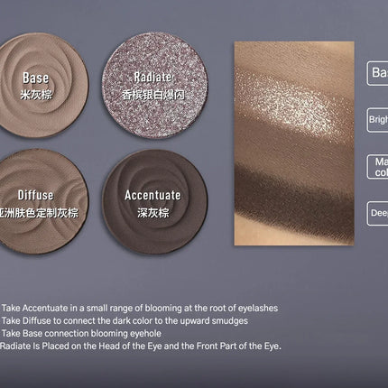 Kaleidos 4-Color Glitter Eyeshadow Palette High Pigmented Shimmer Matte And Glitter Finish Eye Shadow Makeup Set