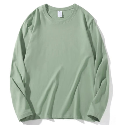 2026 Autumn Women Leisure Cotton Daily Long Sleeve Tops Lady Versatile Round Neck Baggy Clothes Female Concise Solid T-shirts