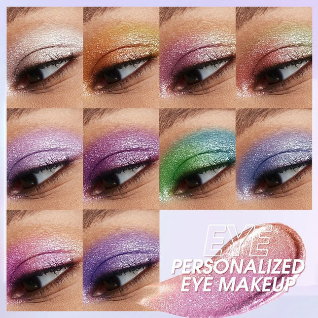 Diamond Shimmer Liquid Eyeshadow Set - Pearlescent Finish High-Pigment Long-Lasting Glitter Eyeshadow for Dazzling Beauty