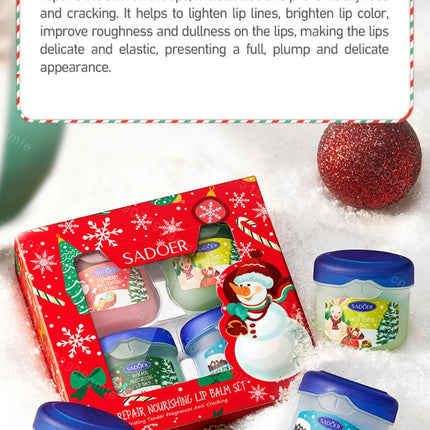 Christmas Gift Set Hand Cream and Lip Balm Set Ultra Wrinkles Nourishing Moisturizing Nonsticky Gentle Skincare for All Skin Use