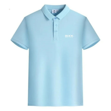 New high-quality men's short-sleeved polo shirt, summer fashion, casual, comfortable, breathable, and cool top