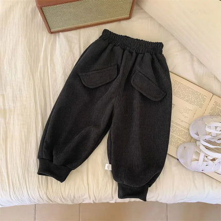 Children Pants Boys Girls Kids Autumn New Versatile Sweatpants Loose Thick Baby Sports Casual Trousers Fashion Toddler Clothing