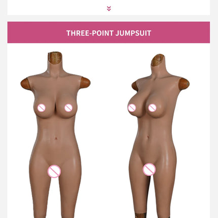 CDG Cup Silicone Bodysuit Full Body Suit Crossdresser Male to Female Fake Boobs Jumpsuit Crossdressing Silicone Bodysuit