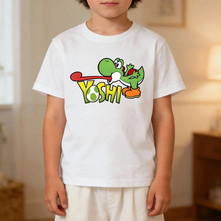 New Cartoon Yoshi Kid T-Shirt Cartoon Printed Casual Trendy Cute Boys and Girls Children Adults Parent-Child Cotton T-Shirts