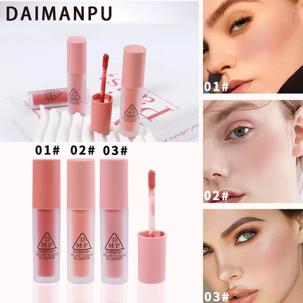 Pink Liquid Powder Blusher Creates Healthy Ruddy Complexion  Waterproof Moisturizing  Hard To Take Off Makeup Facial Cosmetics