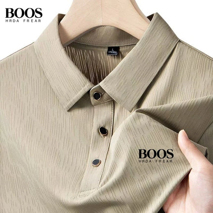 New Men's High-Quality Embroidered Logo Short-Sleeved Polo Shirt, Summer Fashion Casual Breathable T-Shirt Top